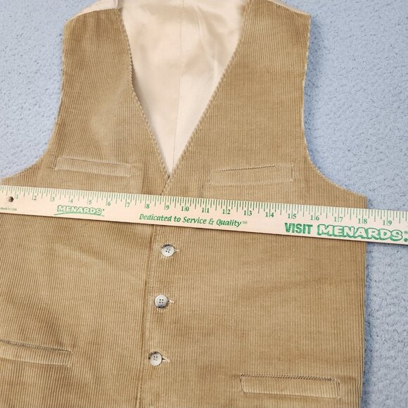 Vintage 70s Vest Mens 36 Brown Corduroy Button Suit Jacket Western - Picture 4 of 6